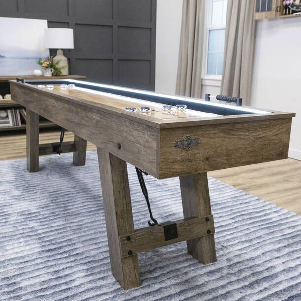 American Legend Kirkwood 9' LED Shuffleboard Table With Bowling ...